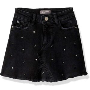 Girls DL1961 Black Denim Jenny classic A-line Jean skirt w/ rhinestones size‎ 7